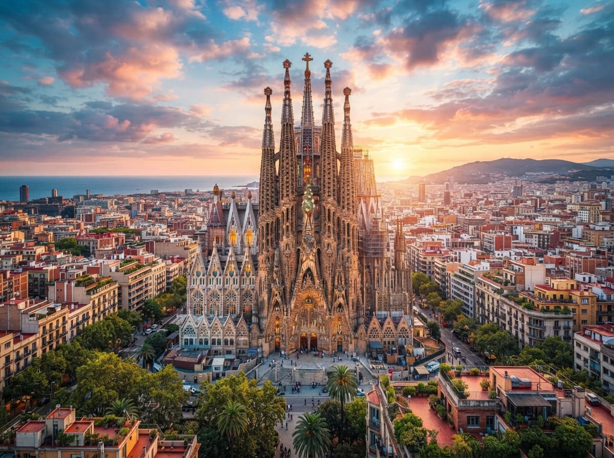 Barcelona sagrada familia skyline